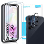 GEEMEE 2+2 Pièces Verre Trempé pour Samsung Galaxy A35 5G avec Caméra Arrière Protecteur (Noir), 9H Dureté HD sans BullesAnti-Ra