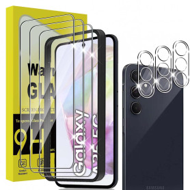 Wayneer Verre Trempé Pour Samsung Galaxy A35, 3+3 Pièces Protection | Vitre Protecteur écran, Protective Camera, 9H Dureté Ultra