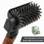 Set de brosse de barbecue électrique 3 en 1 (Revêtement en bois rouge) | Sans fil, rechargeable, imperméable, nettoyant pour bar