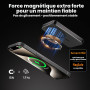 Kstime Batterie externe magnétique 10 000 mAh, design ultra fin en titane de 14 mm, chargeur portable sans fil PD20W avec entrée