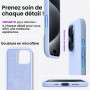 ORNARTO Coque pour iPhone 15 Pro Silicone - Bleu Ciel | en Silicone Liquide, Protection Antichoc Complète, Intérieur Doux en Mic