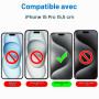 Mothca Verre Trempé Anti Espion pour iPhone 15 Pro Mat, Vitre Protection Ecran Privacy Matte à Couverture Complète, 9H Dureté, A