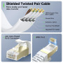 BUSOHE Câble Ethernet Cat 8 10M, Réseau RJ45 Haute Vitesse 40Gbps 2000MHz | Gigabit Plat LAN Cordon de Brassage Internet Compati