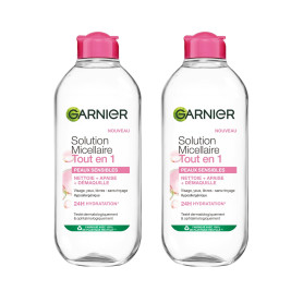 Garnier - SkinActive - Solution Micellaire Tout en Un - Peaux Sèches et Sensibles - Grand Format 400 ml (Lot de 2)