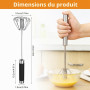 2 Pièces Fouet Semi-Automatique en Acier Inoxydable 10 Pouces | Fouet Cuisine pour la Cuisson, Batteur Rotatif Multifonctionnel,