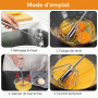 2 Pièces Fouet Semi-Automatique en Acier Inoxydable 10 Pouces | Fouet Cuisine pour la Cuisson, Batteur Rotatif Multifonctionnel,
