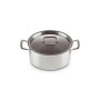 Le Creuset Cocotte Ronde avec Couvercle, 24 cm, Inox 3-ply, Capacité 5,3 L, Argenté,96200724001000