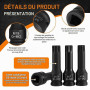 Faankiton 10PCS Douilles à Impact XZN 1/2", XZN à Choc M5-M19 CR-MO | Jeu de Douilles à Embouts XZN à Choc 1/2 Pouce M5 M6 M7 M8