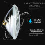 V-TAC Lampe LED Piscine Multicolore RGB 12W - AVEC TÉLÉCOMMANDE - PAR56 - Lampe en Verre Antichoc IP68 pour l'Éclairage des Pisc