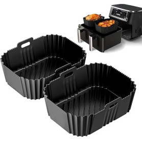 2 Paquet Moule Silicone Air Fryer pour Ninja Double Stack XL Friteuse Sans Huile SL400EU, Moule Air Fryer Réutilisable, Accessoi