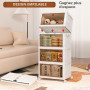 Boite de Rangement avec Couvercle, Boite Rangement Plastique Empilable 92L | Caisse Tour Rangement à 4 Niveaux avec 1 Couvercle,