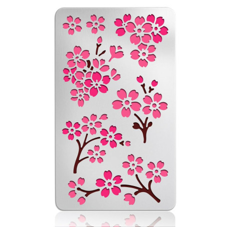 UNICRAFTALE Pochoirs de Fleurs de Cerisier Réutilisables pour Peinture sur Bois Modèles de Dessin en Acier Inoxydable Branche de