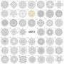 Yulakes Mandala Dotting Lot de 48 pochoirs réutilisables pour peinture sur bois, rochers et murs, 10 x 10 cm