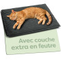 Knupis Tapis Auto-Chauffant Chat 60x45 cm Gris – Couchage Doux Anti Bruit | Renvoie la chaleur du corps sans électricité, housse
