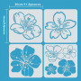 ORIGACH 4 pochoirs de Fleurs de Cerisier - 30 cm Grand Modèle de Dessin de Pochoir de Fleur pour la Peinture Sur Bois, Toile, Mu