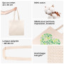 SAKETOS Sac en tissu à peindre non imprimé - pièces 38 x 42 cm - Tote Bag - 5, 10, 25 pièces - Sac en coton avec deux poignées l
