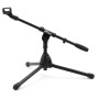 Tiger MCA49-BK Pied de Microphone Perche Bas pour Sol et Bureau - Noir | Convient pour Grosse Caisse, Baffle Guitare et Pied de