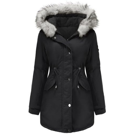Tuopuda Manteau Femme Hiver Veste Polaire Chaud Parka Manches Longues Blouson Zippée À Capuche Hooded Coat Sweat-Shirts Outercoa