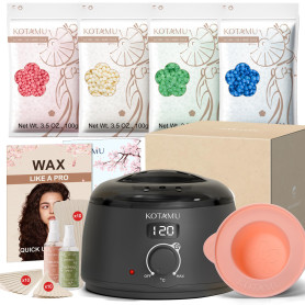 KOTAMU chauffe cire epilation domicile kit pour peau sensible et poils | Idéal pour épilation des sourcils, visage et jambes, av
