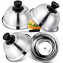 Omtofo 4 Pièces Cloche de Cuisson, Cloche Hamburger, Cloches à Hamburger en Acier Inoxydable avec Tournevis, pour Hamburger pour