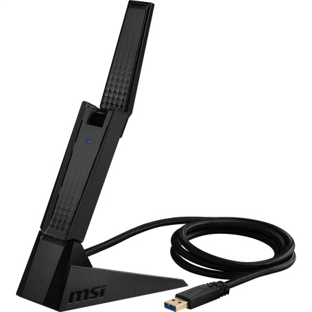 MSI AXE5400 Adaptateur USB WiFi 6E tri-Bande - WLAN jusqu'à 5400 Mbps (6 GHz, 5 GHz, 2.4GHz sans Fil), USB Type-A 3.2 Gen 1, MU-