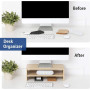 FITUEYES Réhausseur d'Écran en Bois,Support de Moniteur,Support d'Ordinateur Portable,PC,TV,pour Le Bureau et la Maison,42,5x23,