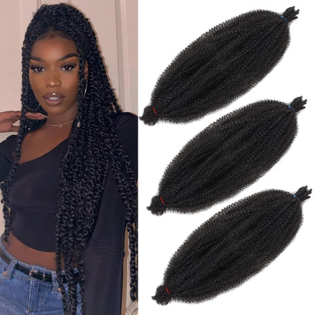 Xtrend Marley Twist Lot de 3 paquets d'extensions de cheveux synthétiques pré-séparés pour tressage au crochet (5 mèches/paquet,