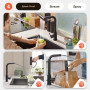 Virklyee Robinet cascade de cuisine extensible Mitigeur Cuisine Rotatif à 360° Robinet de Cuisine avec Pulvérisateur Extractible