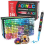 Guangna 240 Feutre Acrylique, stylos acryliques à pointe pinceau pour le coloriage adulte ，Acrylic Paint Markers pour Coloriage,