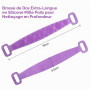URAQT Brosse de Bain, 70cm Longueur Brosse Arrière en Silicone Brosse | Silicone Pour Dos Double Face, Brosse pour Le Dos de la