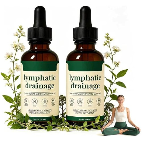 Gouttes pour drainage lymphatique, faciles à utiliser, drainant lymphatique conviennent à tous,Naturelles Pour Femmes Hommes 2PC