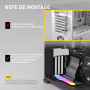 EZDIY-FAB Shield Support Vertical pour GPU, câble PCIe 4.0 115mm, Noir | Structure double verrouillage, support GPU lourd, 7 slo