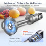 Ganiza Mixeur Plongeant 5-en-1, Mixeur Plongeur 1200W en Acier Inoxydable, Vitesse Réglable& Modes Turbo, avec Hachoir de 600ml,