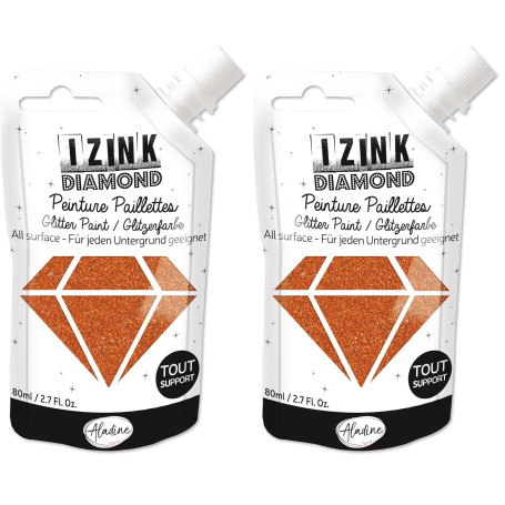 Aladine - Izink Diamond - Peinture Pailletée - Ultra Concentrée en Paillettes - Décoration Tout Support - DIY et Loisirs Créatif