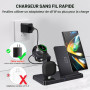 FDGAO Chargeur sans Fil 3 en 1 Chargeur Induction Rapide 15W pour Samsung | Station de Charge pour Samsung Galaxy S26 S25 S24 S2