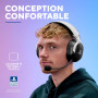 GXTrust Forta Casque sans Fil Licence Officielle PlayStation 5, Noir/Blanc | Faible Latence, 2.4G avec Récepteur USB, Autonomie 