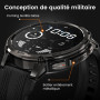 KOSPET Tank T4C GPS Montre Connectée Homme, Lampe Torche LED, Talkie-Walkie | Étanche 5 ATM et IP69K, 1,5'' AMOLED, Autonomie 15