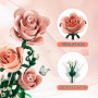 HiWEEGO Kit de construction de roses avec lumière LED, 241 pièces, bouquet de roses bordeaux de 3,6 mm, jouet de collection bota