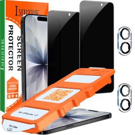 IMBZBK Verre Trempé pour iPhone 17 Anti Espion, 2+2 Pièce | Dépoussiérage Automatique, 9H+ Qualité Militaire Vitre Protection Éc
