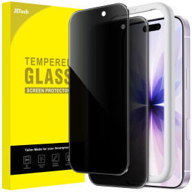 JETech Verre Trempé Anti-Espion pour iPhone 17, Lot de 2 | 9H Protection D'écran, Outil d'Installation Facile, Design Anti-Rayur