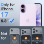 JETech Verre Trempé Anti-Espion pour iPhone 17, Lot de 2 | 9H Protection D'écran, Outil d'Installation Facile, Design Anti-Rayur