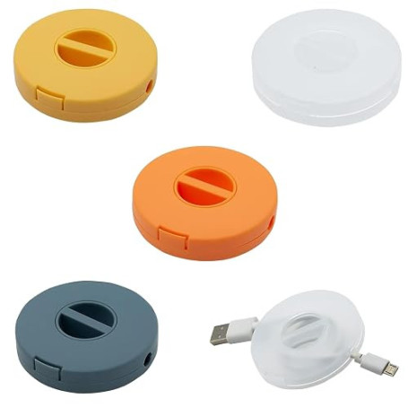 4 PCS Enrouleur de Câble Portable,Organisateur Enrouleur de Câble Portable | Matériau robuste et durable,Compact et nomade,Utili