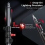 SMALLRIG 190cm Trépied Lumière 4kg Max Pliable 43cm Plié - 5475 | Trepied Videoprojecteur, Pliable et réglable, Pour lampes torc
