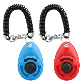 Diyife 2PCS Clickers pour Chien, Clickers de Chien avec Dragonne élastique & Grand Bouton, Clicker Training, Professionnel Click
