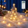 Liyade Guirlande Lumineuse à Piles, en Forme D’étoiles, 1m 20LED, Piles | Étanche IP44, Blanc Chaud, Guirlande étoile de Noël In