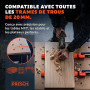PRESCH Serre-joint horizontal 2 pcs. – Presse d'établi pour trous Ø20mm | Incl 2x crochets d'établi & 4x vis de serrage - Mainti