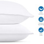 Utopia Bedding Oreillers 60x60cm Lot de 2, Coussins de Lit Blanc | Doux et Confortables, Garnissage Moelleux, Housse Respirante,