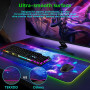 TEKXDD - RGB Tapis de Souris Gaming XXL (900 x 400 mm) | Grand Tapis Souris avec 13 Modes D'eclairage LED, Antidérapante, Étanch