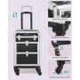 SONGMICS Valise de Maquillage, avec 2 Tiroirs, 34 x 24 x 56 cm | Mallette Cosmétique, Grand, Roulette Pivotante à 360°, Voyage, 