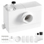 VEVOR Broyeur WC 800 W 200 L/min Levage 10 m Pompe de Relevage Eaux Usées | pour Évier de Cuisine, Salle de Douche, Buanderie, C